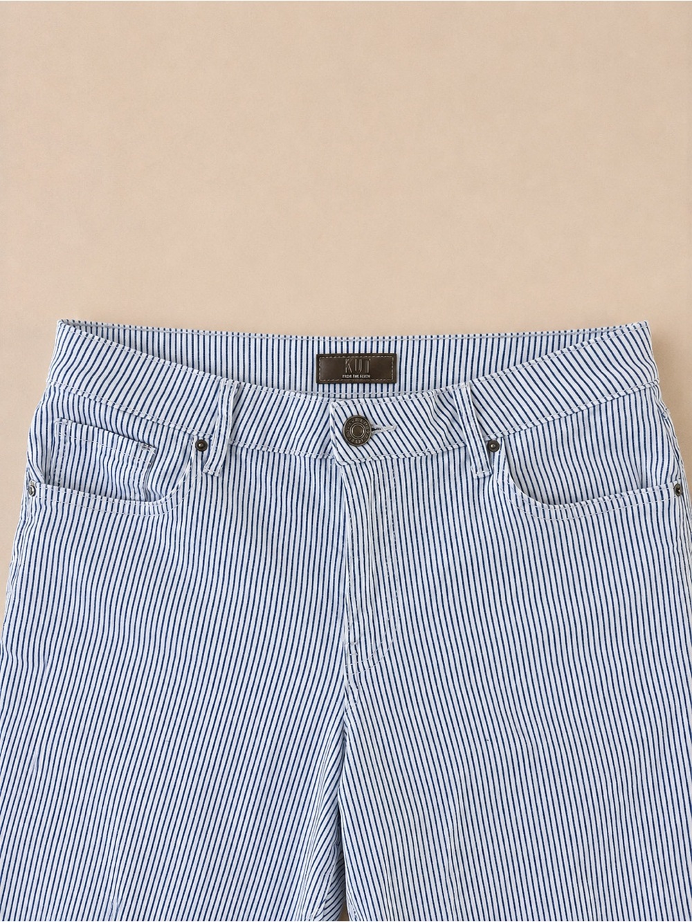 KUT from the Kloth Charlotte High Rise Pinstripe Wide Leg Crop Jeans Size 6 - Picture 4 of 4